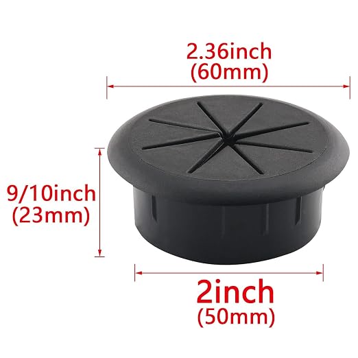 HJGarden 2PCS 2Inch Desk Cord Grommets Wire Cable Hole Cover - Image 3