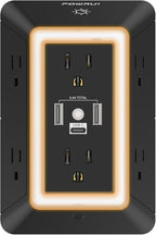 Outlet Extender Power Strip, POWRUI 6 AC Surge Protector Outlets by POWRUI