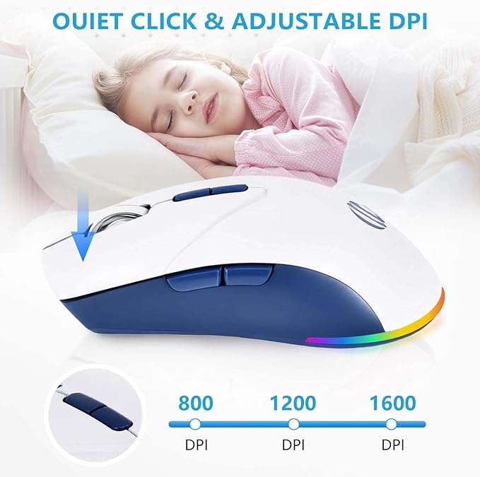 Wireless Bluetooth Mouse, 2.4G and Bluetooth 5.2 Ergonomic Rechargeable USB - Image 4