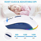 Wireless Bluetooth Mouse, 2.4G and Bluetooth 5.2 Ergonomic Rechargeable USB - Image 4