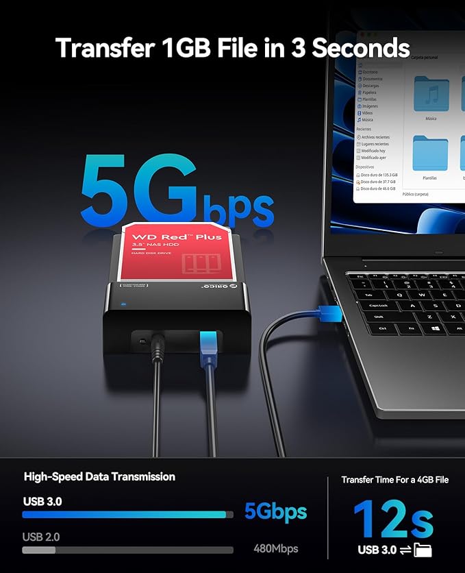 ORICO External USB 3.0 to SATA Hard Drive Lay-Flat Docking Station - Image 2