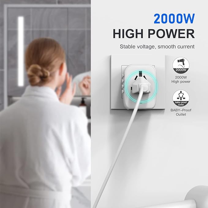 Universal International Power Travel Plug Adapter, 5 in 1 European Travel Plug - Image 7