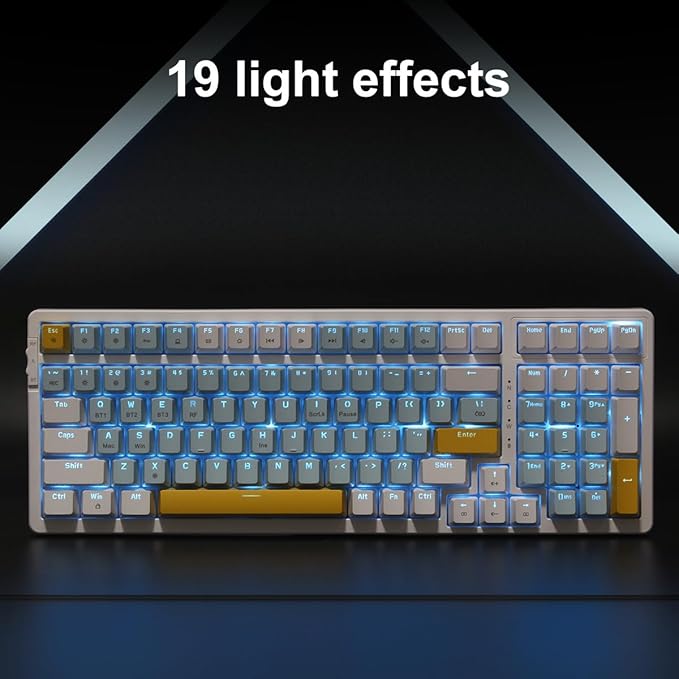 Merdia Wireless Mechanical Keyboard, Triple Mode 2.4G/USB-C/BT Gaming Keyboards - Image 6