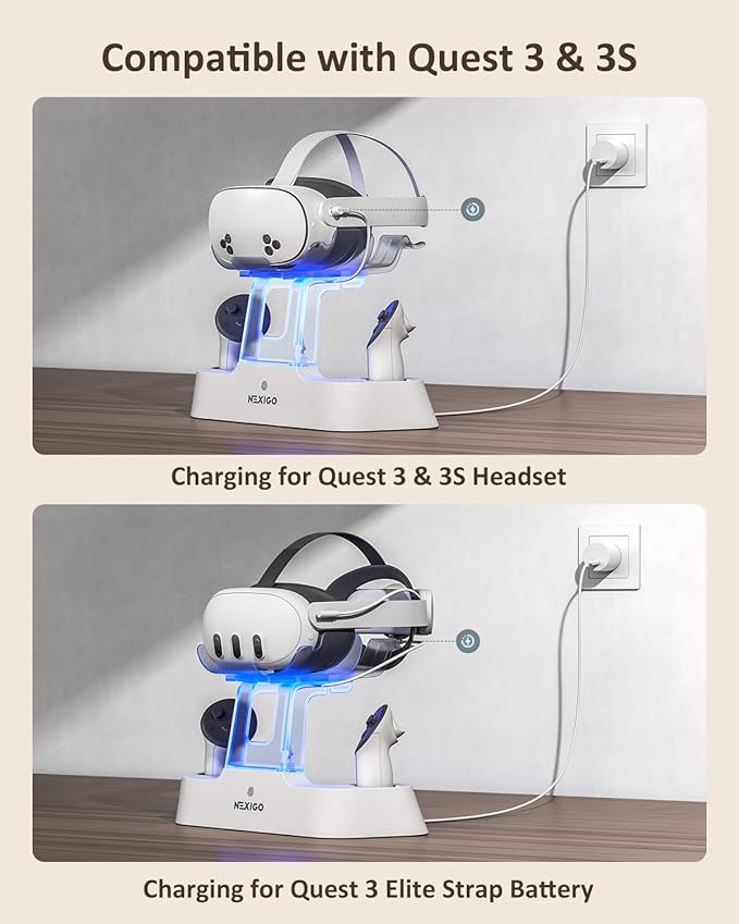 NexiGo Enhanced Charging Dock for Meta Quest 3 and 3S, - Image 2