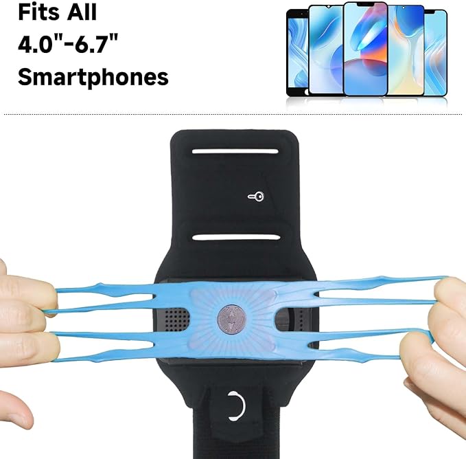 Wristband Phone Holder for Running, 360°Rotation & Detachable Sports Armband - Image 2