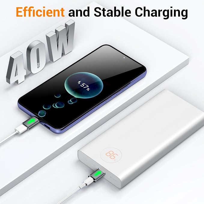 Temdan USB to USB C Adapter for iPhone 16 Charger 4 Pack, USBC Female to A Male - Image 5