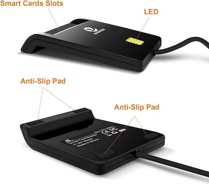 ZOWEETEK CAC Card Reader Military, Smart Card Reader DOD Military USB Common - Image 5