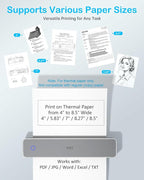 Inkless Portable Printer for Travel, Wireless Thermal Printer Support 8.5 x 11 - Image 5