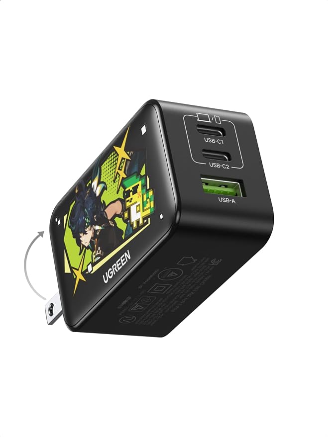 UGREEN 65W USB C Charger Block, Nexode 3-Port GaN Fast Type C Charger, Compact by UGREEN