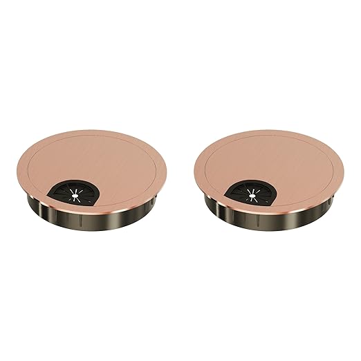 2 Pack Desk Grommet 3-1/8 Inch 80mm, Zinc Alloy Computer Desk Wire Hole Cover by Unknown