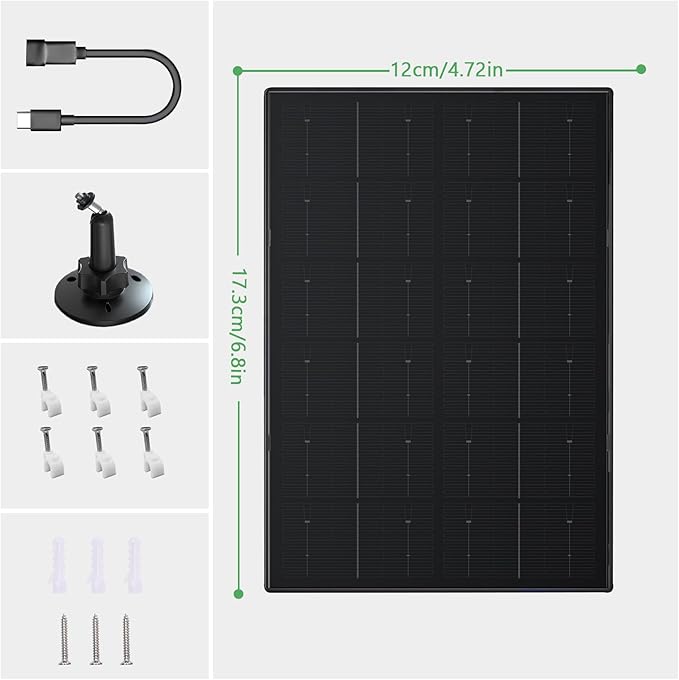 Zivif 4W Solar Panel for Security Camera, Solar Panel Charger - Image 7