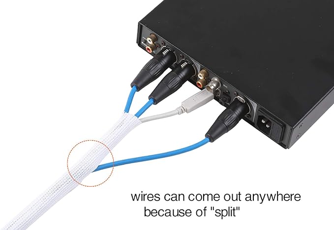 Alex Tech 25ft - 1.25 inch Cord Protector Wire Loom Tubing Cable Sleeve Split - Image 3