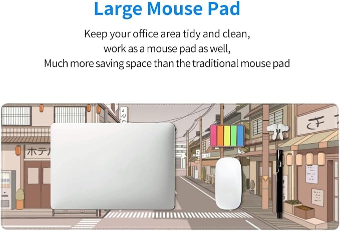 Tokyo Street Anime Kawaii Large Gaming Mousepad XXL Beige Cute Desktop Laptop - Image 5