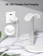 Miroddi Headphone Stand with Wireless Charger, Independent USB Charging Port - Image 7