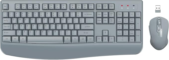 Wireless Keyboard and Mouse Combo, EDJO 2.4G Full-Sized Ergonomic Computer by EDJO