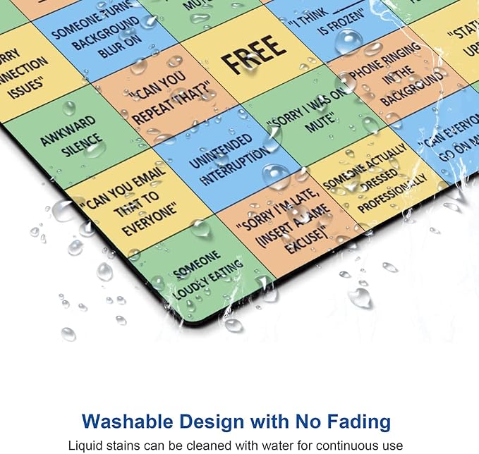 Conference Call Bingo Mouse Pad, Personalized Mouse Mat Waterproof Non-Slip - Image 4