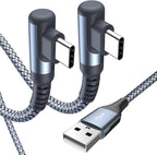 sweguard USB Type C Charger Cable Right Angle iPhone 16 Charger Nylon Braided by Sweguard