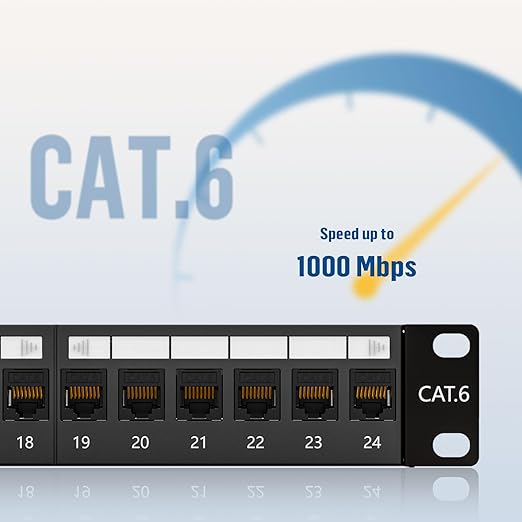 FGB 10Gbps Patch Panel 24 Port, Cat6 Keystone Patch Panel, 1U - Image 2