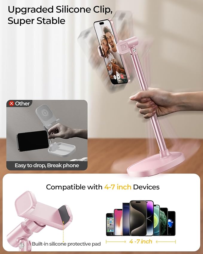 DIMONCOAT Phone Stand for Desk, Angle Height AdjustablePhone Holder for Desk - Image 5