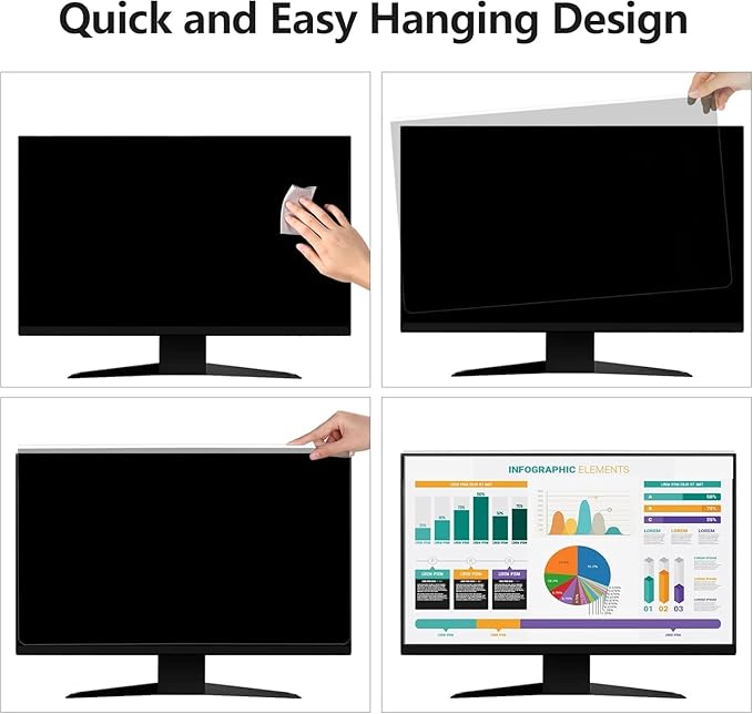 Hanging Computer Privacy Screen Protector Shield Compatible - Image 5