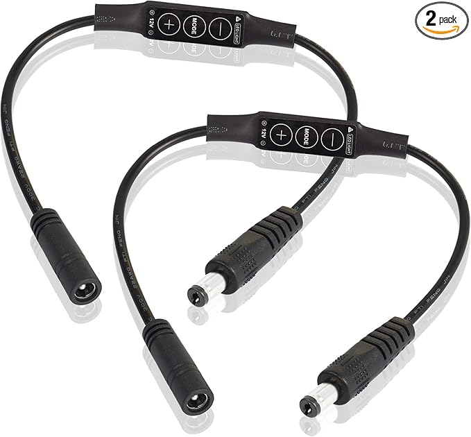 PNGKNYOCN DC 12V LED Strip Lights Dimmer DC 5.5 * 2.1mm Male to Female Mini by PNGKNYOCN
