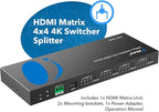 OREI 4x4 4K HDMI Matrix Switcher Splitter, Switch - Image 2