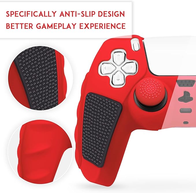 SIKEMAY Anti-Slip PS5 Controller Skin, Soft Thicken Non-Slip Studded Silicone - Image 6