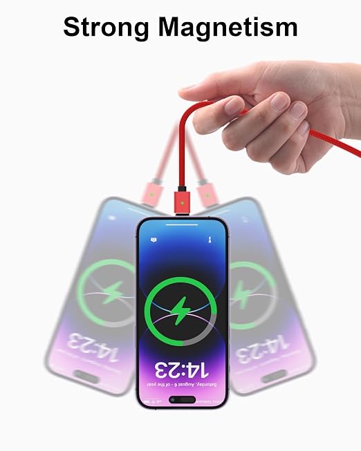 Magnetic Charging Cable 3A Fast Charging 3 in 1 Magnetic Phone Charger - Image 5