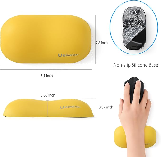 UnivoColors Design-Wave Wrist Rest, Artificial Sheepskin+Memory - Image 4