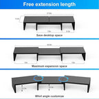 Dual Monitor Stand for Desk, Metal Computer Stand, Desk Shelf Riser, Desktop - Image 4