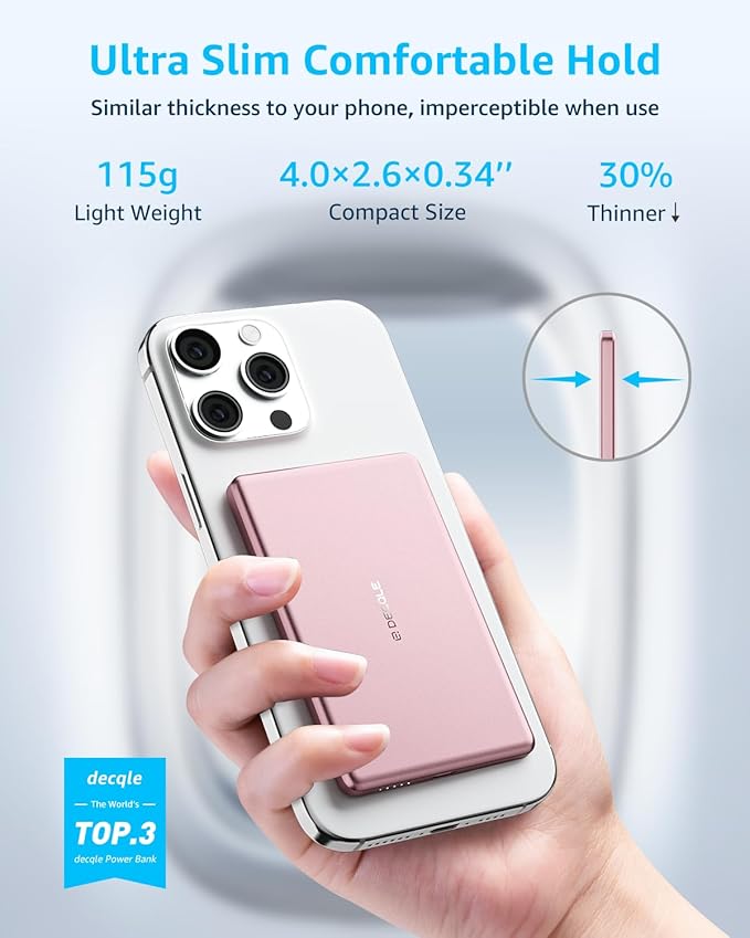 “Air” Power Bank for MagSafe 5000mAh, Ultra Slim Magnetic Wireless Portable - Image 2