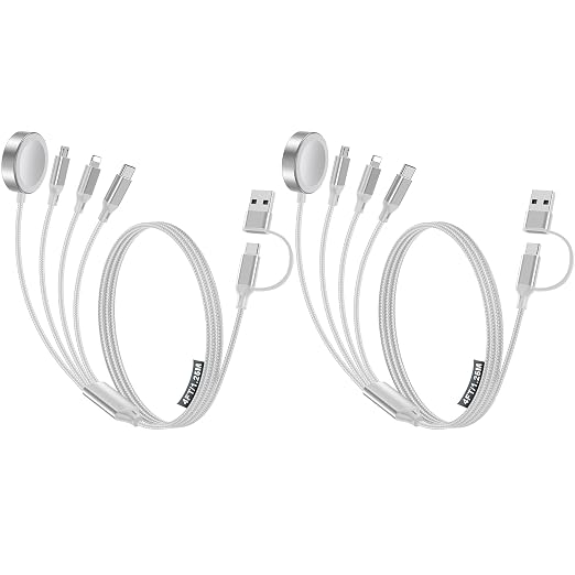 4-in-2 Multi Charging Cable for Apple Watch Charger/Samsung/iPhone Charger by HitfineLLC