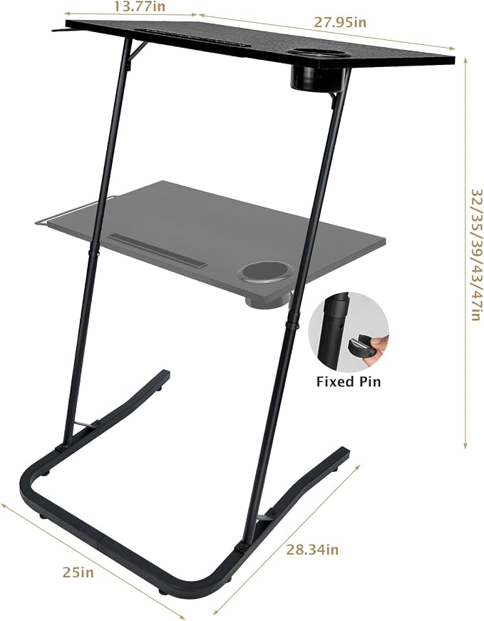 Ikkle Adjustable Bike Trainer Desk, Workstation Standing Desk - Image 4