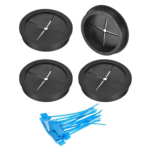 uxcell 4Pcs Cable Cord Grommet, 2-3/8" Rubber Desk Grommets Wire Pass Through by uxcell