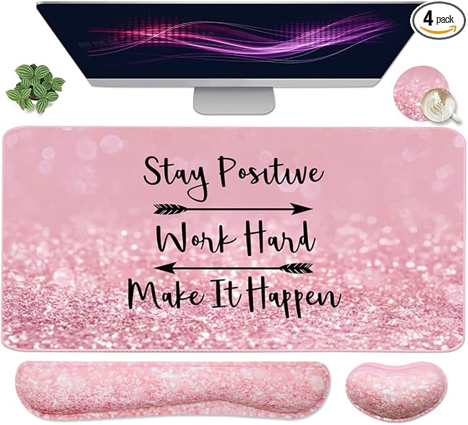 Large Mouse Pad and Keyboard Wrist Rest, Desk Pad by Youarenoble