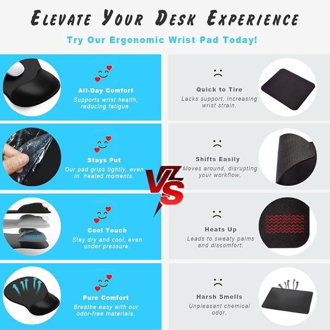 DEMON CHEST ErgoComfort Gel Wrist Rest Mouse Pad-Ergonomic Office Mousepad - Image 6