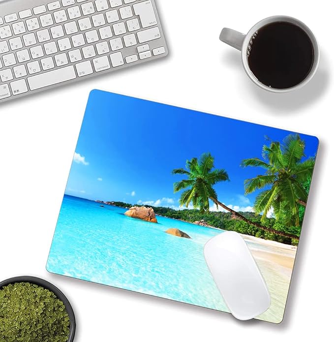 Mouse Pad, Square Beach Style Anti-Slip Rubber Mousepad - Image 4