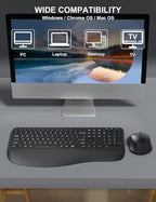 Wireless Keyboard and Mouse Combo, EDJO 2.4G Full-Sized Ergonomic Computer - Image 7