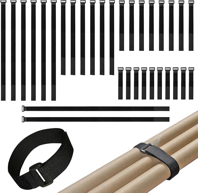 32 pcs 1-inch-wide Hook and Loop Cable Straps, Fixing and Organizing Cable Ties by UONIKA