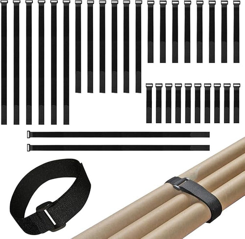 32 pcs 1-inch-wide Hook and Loop Cable Straps, Fixing and Organizing Cable Ties by UONIKA