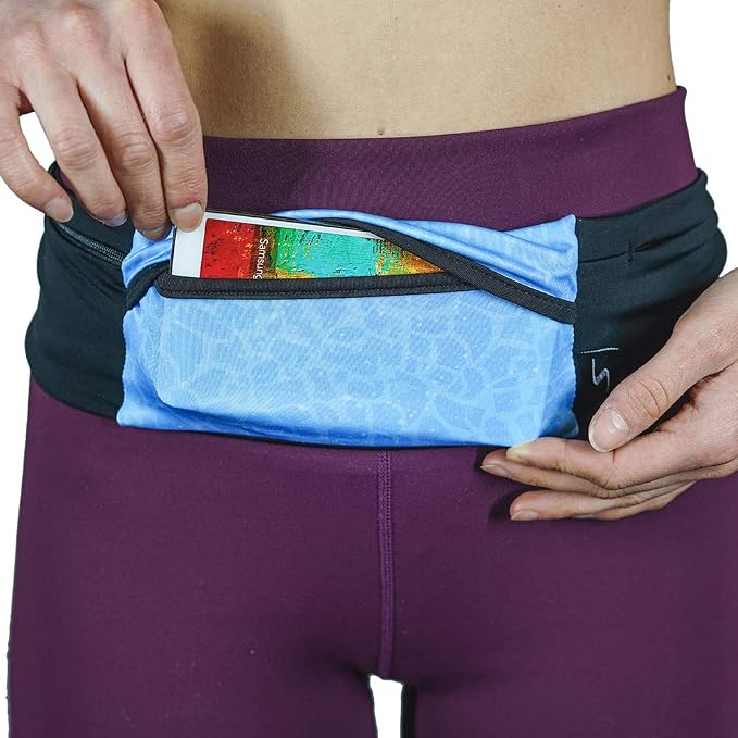 3 Pocket Adjustable Running Belt Waist Pack, Fanny Pack by Sprigs