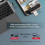 GIGASTONE 256GB Nano Luxus Dual Drive, Z50 USB 3.2 Gen 1, 2-in-1 USB-A & Type-C - Image 2