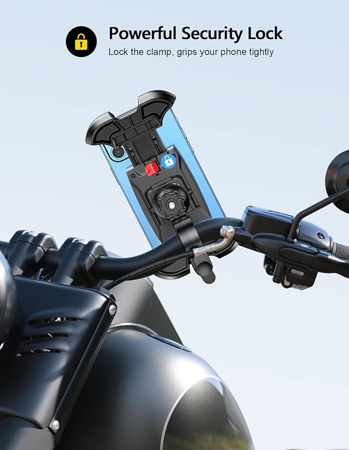 Motorcycle Phone Mount, Upgrade Bike Phone Mount, 360° Rotatable Phone Holder - Image 3
