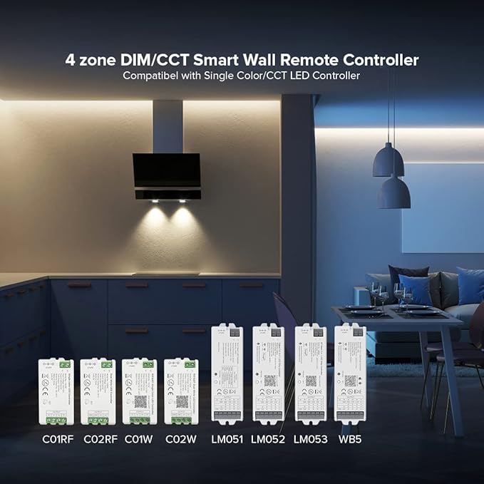 BTF-LIGHTING WR02RF Wireless 2.4G RF 4 Zones CCT Color Temperature LED Strip - Image 4
