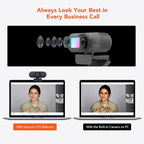 NUROUM V15AF 2K Webcam for PC, 1080P 60fps Autofocus HD Webcam - Image 4