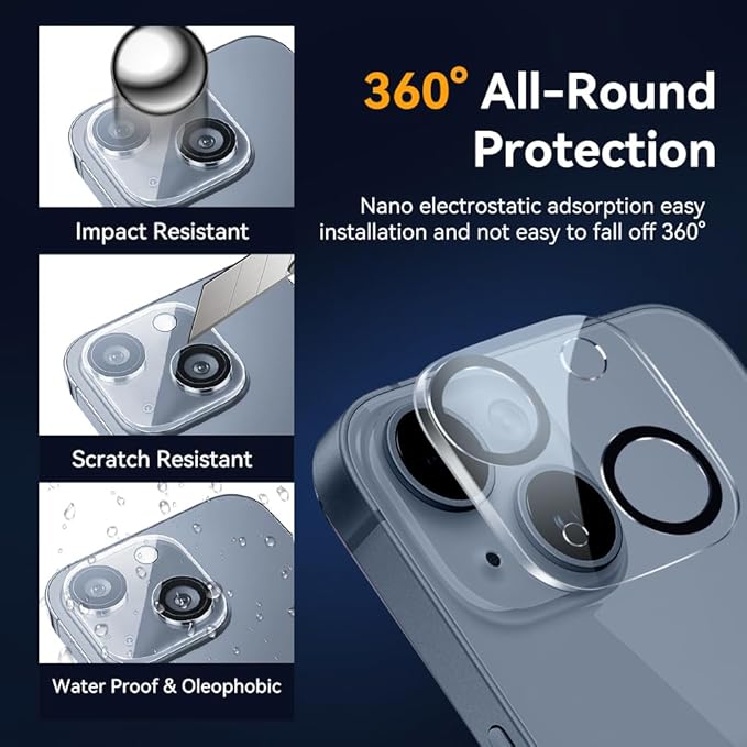 Camera Lens Protector for iPhone 15 / iPhone 14 6.1" ＆ iPhone 15 Plus/iPhone 14 - Image 2