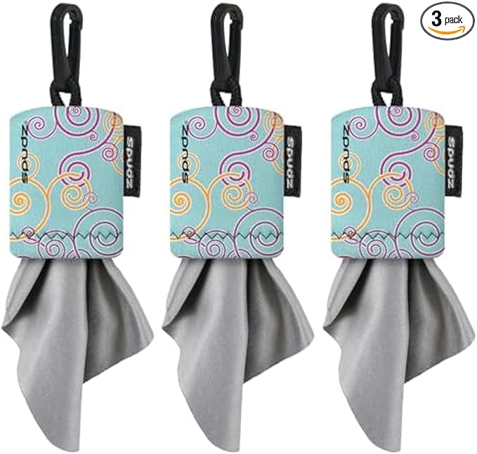 SPUDZ Classic Microfiber Lens Cleaner – Clip-On Pouch, Washable – by ALPINEINNOVATIONS