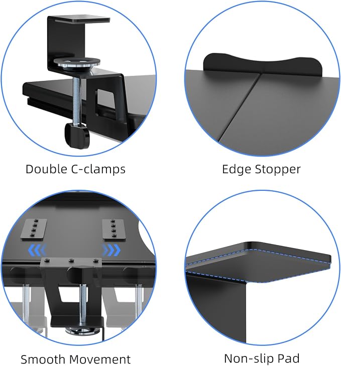 suptek Keyboard Tray Under Desk Pull Out - Image 8