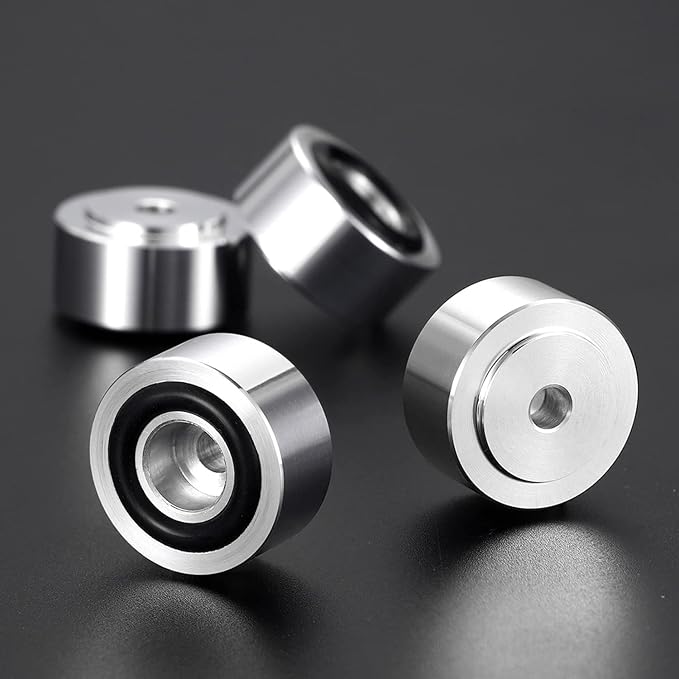 Facmogu 4PCS Silver Aluminum Alloy Speaker Isolation Feet, Turntable Isolation - Image 3