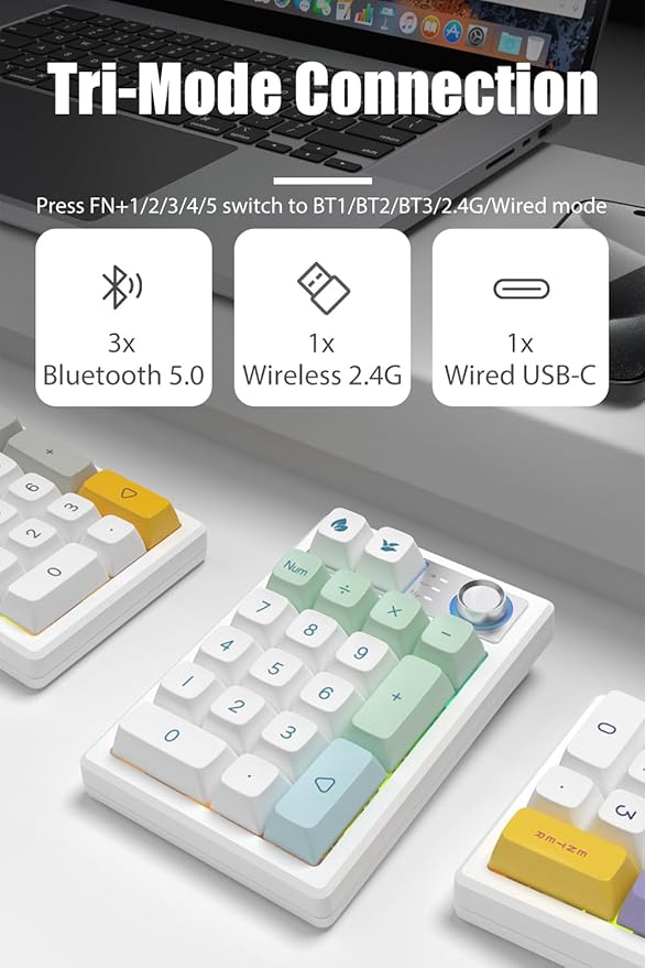 Gasket Creamy Mechanical Numpad Programmable Macro Keypad Wireless - Image 2